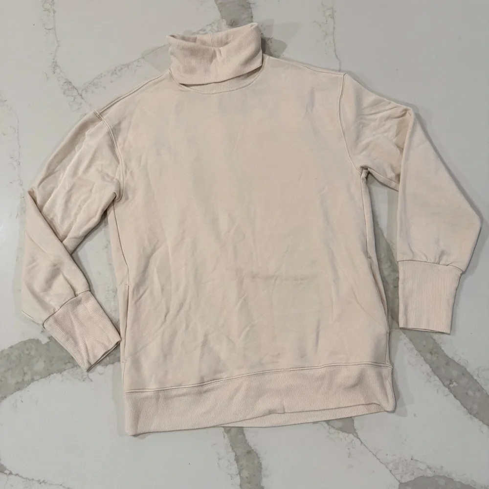 Athleta Balance Cinch Turtleneck Sweatshirt Women’s XXS Chantilly Cream Pockets - Picture 5 of 12